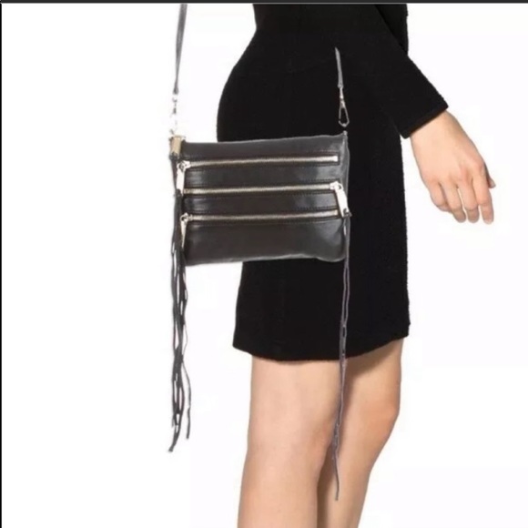 NWOT Rebecca Minkoff genuine leather black/Gold crossbody - Picture 4 of 4